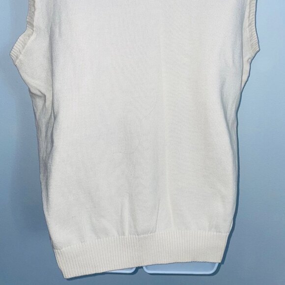 Club Room Mens L Sweater Vest Ivory Sleeveless Diamond Knit - Picture 8 of 10